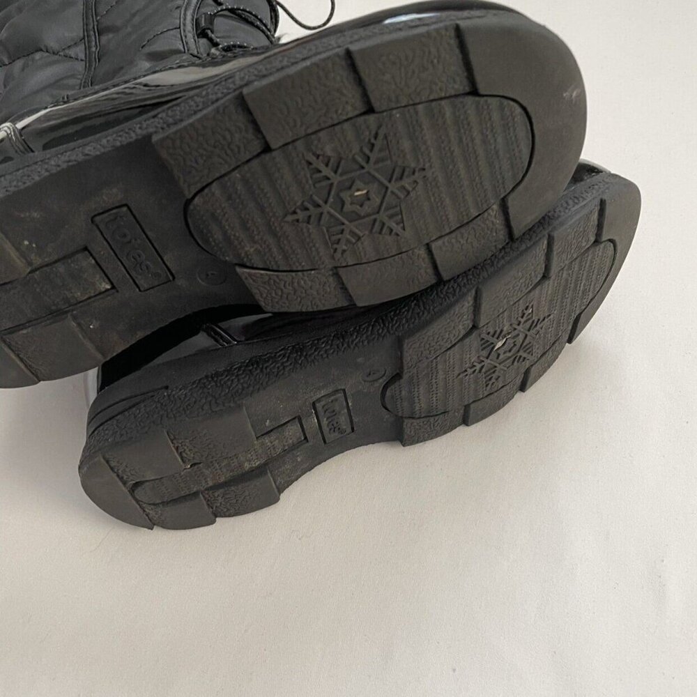 Totes Black Sherpa Lined Winter Boots Size 4 - Picture 6 of 10